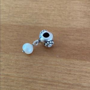 Pandora Dangling pearl and crystal clip charm